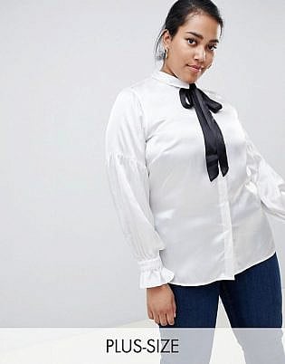 Junarose Contrast Bow Blouse