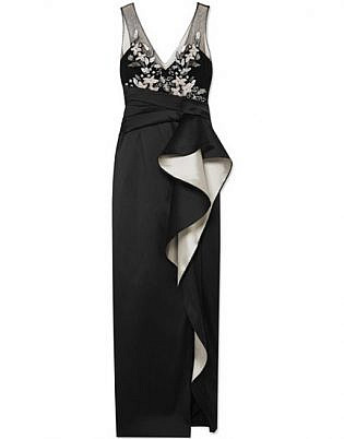 Marchesa Notte Ruffled Mikado And Embellished Tulle Gown