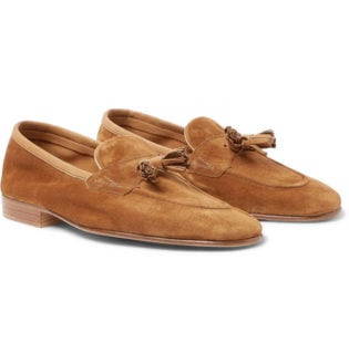 Portland Leather Trimmed Suede Tasselled Loafers