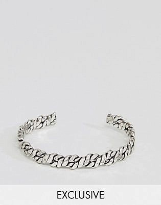 Reclaimed Vintage Inspired Bangle With Emboss In Silver Exclusive At Asos