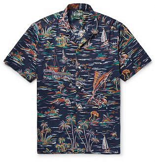 Camp Collar Printed Cotton Poplin Shirt