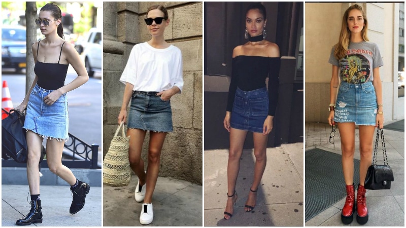 Denim Mini Skirts