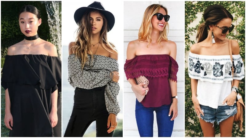 woman wearing off-the-shoulder top