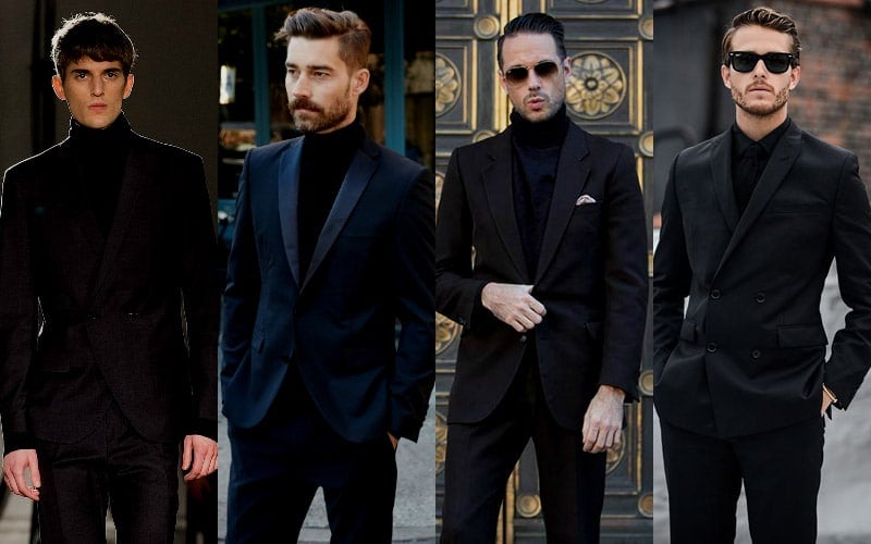 all black formal suit