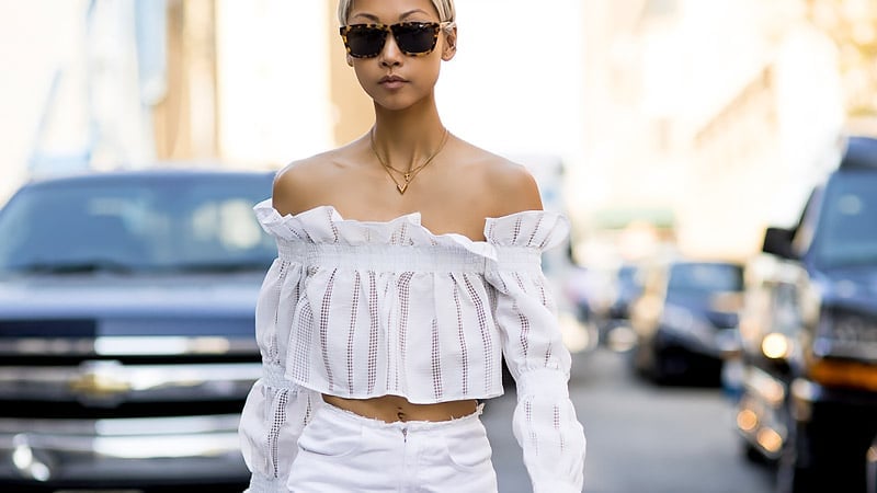 Fashion Tops Off-The-Shoulder Tops Amisu Off-The-Shoulder Top brown casual look 