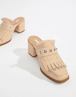 Asos Design Tamika Leather Premium Loafer Mules