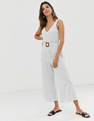 Summer Women's Clothing Women's Casual Trousers,Color Stripe Printing Sleeveless Wide-leg Jumpsuit