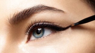 Make Up With Black Eyeliner Close Up