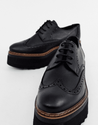 Depp Wide Fit Leather Flatform Brogues