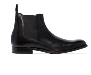 black leather shoe boot