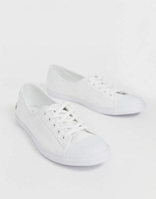Lacoste Ziane Canvas Plimsoll Sneakers In White