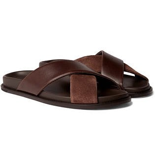Leather And Suede Slides