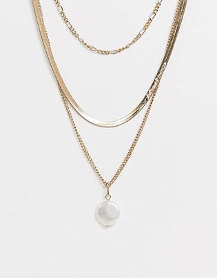Liars & Lovers Gold Snake Chain & Pearl Layering Necklace