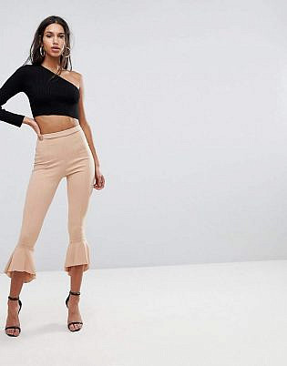Missguided Ponte Ruffle Flare Pant