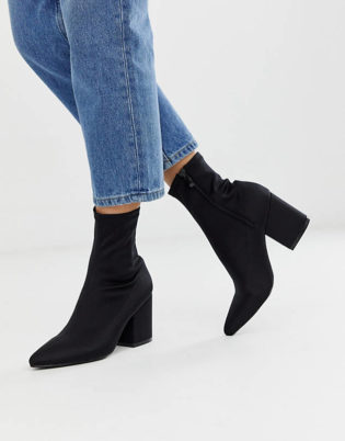 Raid Black Kinley Pull On Sock Boots