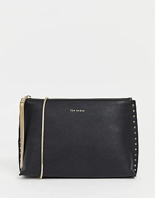 Ted Baker Tesssa Studded Leather Clutch With Chain