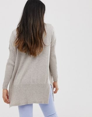 Asos Design Petite Long Line Fine Knit Cardi In Recycled Blend