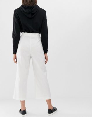 Asos Design Linen Tie Waist Culottes