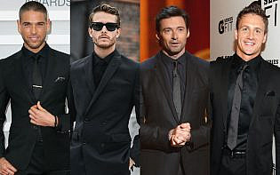 black suit with black tshirt