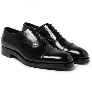 Cap-Toe Spazzolato Leather Oxford Shoes
