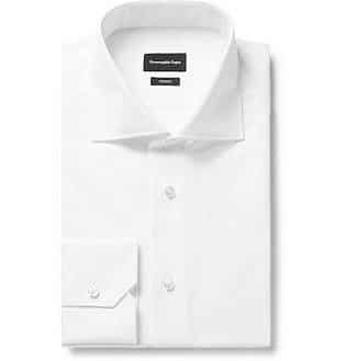Ermengildo_zegna_White Trofeo Cutaway-Collar Cotton-Poplin Shirt