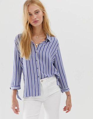 Jdy Stripe Shirt With Tie Cuff