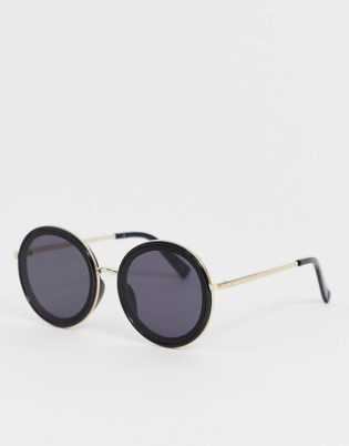 Jeepers Peepers Round Sunglasses In Black