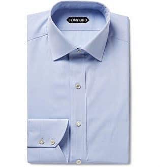 Light-Blue Slim-Fit Cotton-Poplin Shirt