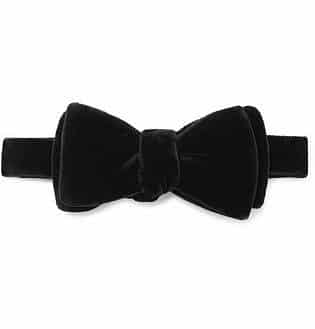 Pre-Tied Cotton-Velvet Bow Tie