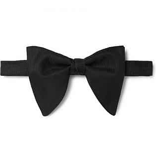 Pre-Tied Silk-Grosgrain Bow Tie