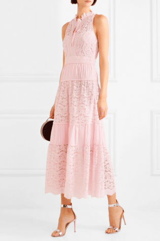 Temperley London Lunar Guipure Lace And Plissé Cotton-blend Dress