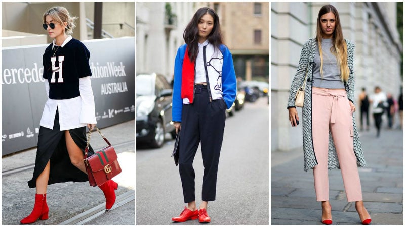 what color dress goes with red shoes