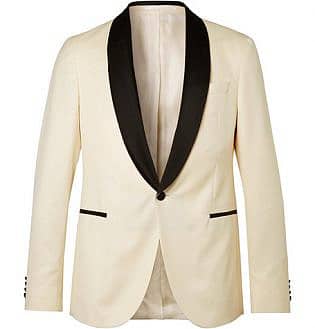 White Nemir Slim-Fit Wool And Silk-Blend Tuxedo Jacket