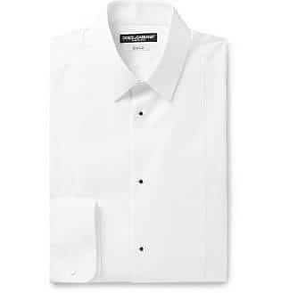 White Slim-Fit Bib-Front Cotton-Poplin Tuxedo Shirt