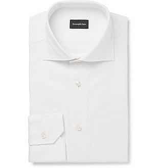 White Slim-Fit Cutaway-Collar Cotton-Piqué Shirt