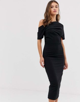 Asos Design Asos Design Pleated Shoulder Pencil Dress