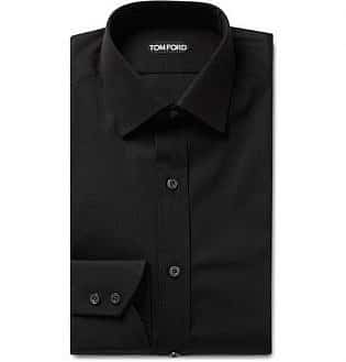 Black Slim Fit Cotton Poplin Shirt