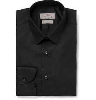 Black Slim Fit Stretch Cotton Blend Shirt