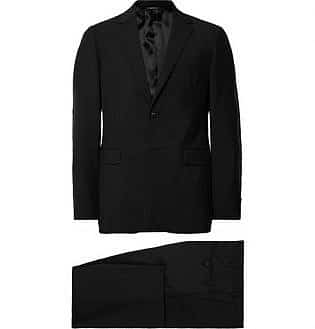 Black Tela Slim Fit Wool And Mohair Blend Suit