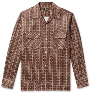 Camp Collar Printed Sateen Shirt