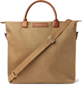 O'hare Leather Trimmed Organic Cotton Canvas Tote Bag