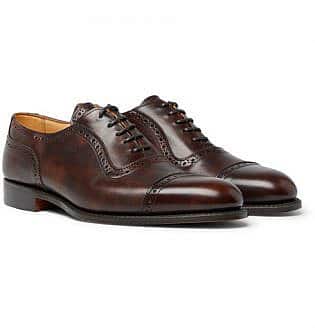 Trenton Cap Toe Burnished Leather Oxford Brogues