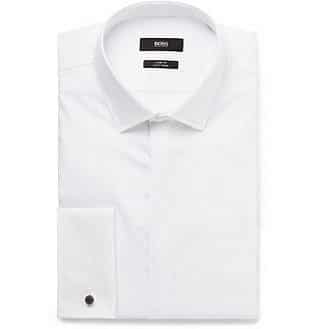 White Jilias Slim Fit Double Cuff Cotton Oxford Shirt