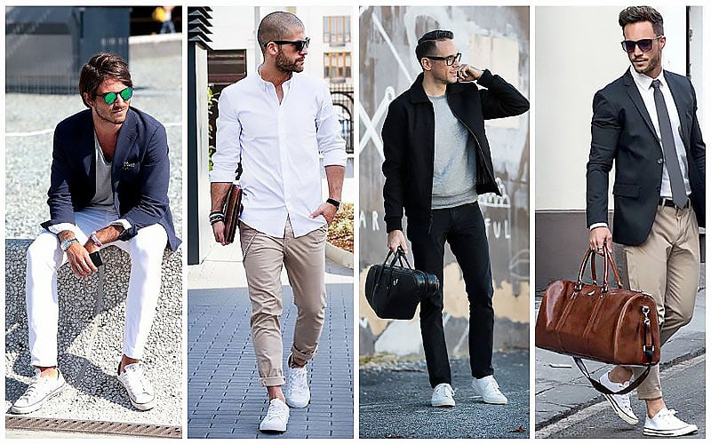 white converse style men