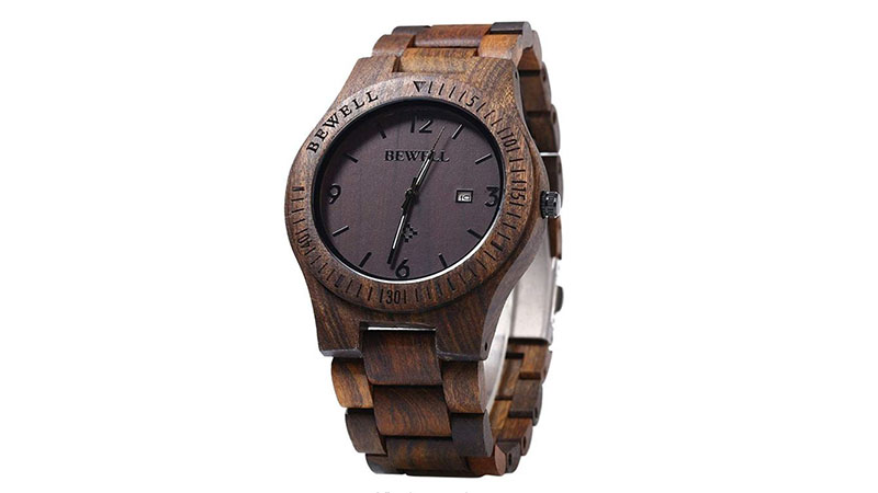 Bewell W086b Mens Wooden Watch