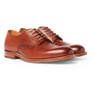 Liam Burnished Leather Derby Shoes