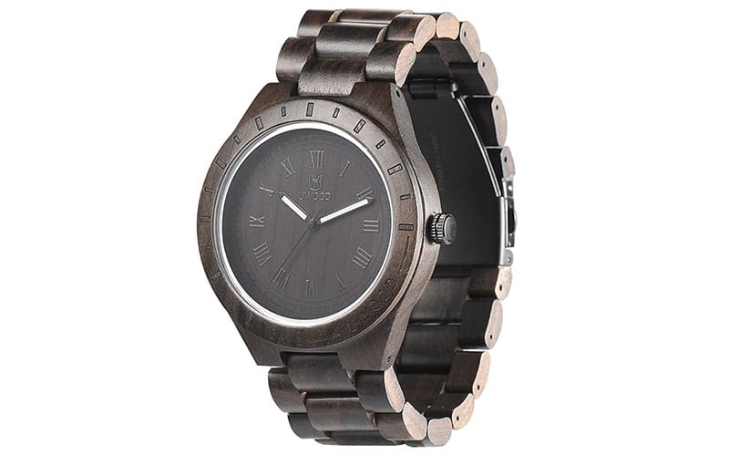 Uwood Unique Luxury Brand Black Sandal Wooden Mens Quartz Watches Fashion Natural Wood Watch