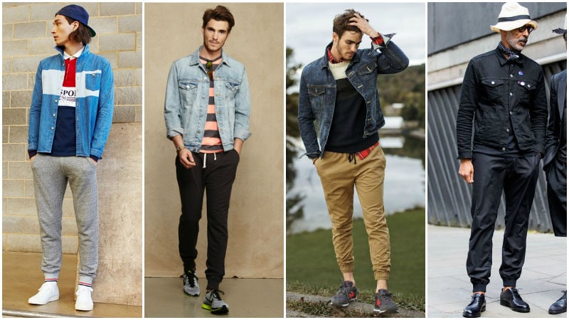 denim jogger outfits