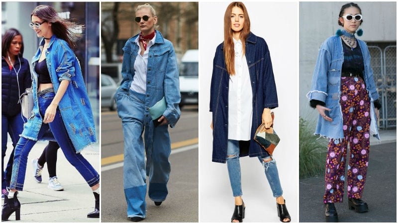 long denim overcoat