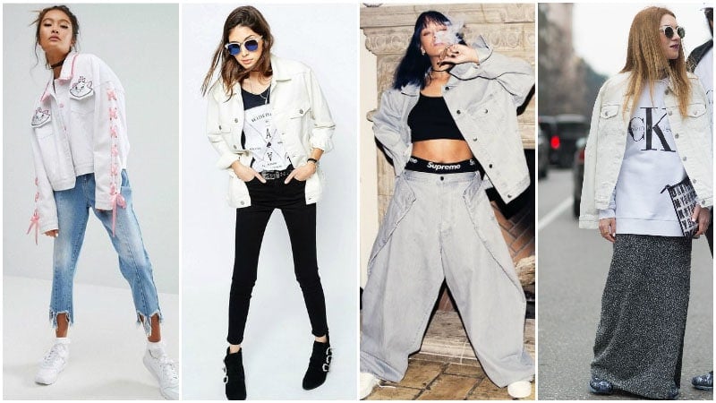 white denim jacket outfit